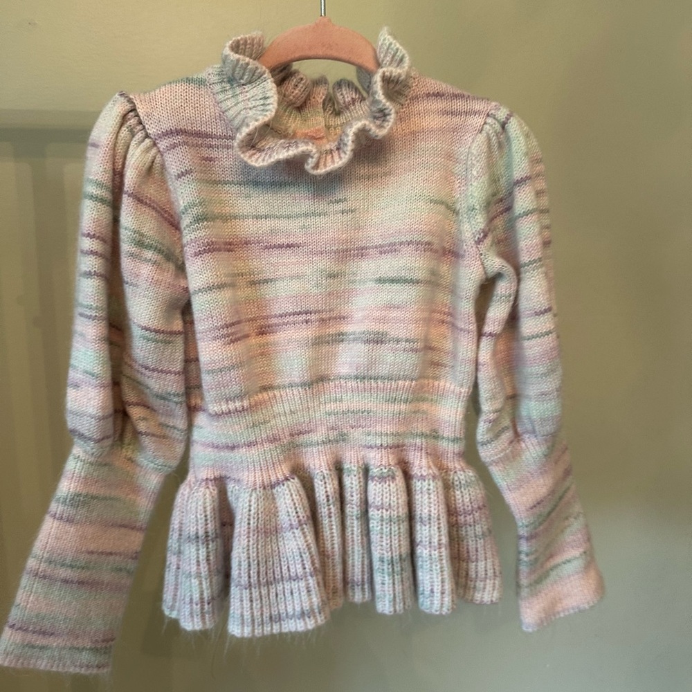 Janie and Jack Multicolor Ruffle Sweater - Picture 2 of 4